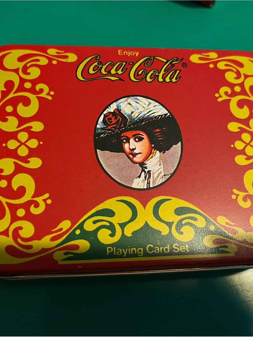 NOS Vintage Coca Cola Red Tin and Playing Card Set - Picture 3 of 12